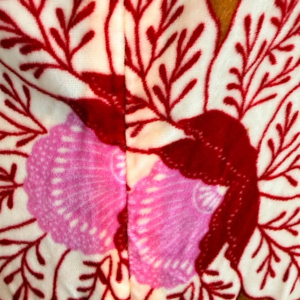 FARM Rio Banana Floral Velvet Midi Dress Small Orange Pink Tropical Slit Slip S - Picture 6 of 7